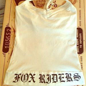 Fox Racing Tops - Cute White Fox Halter Top Size Small Fox Racing Tops - Cute White Fox Halter Top Size Small